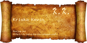Kriska Kevin névjegykártya